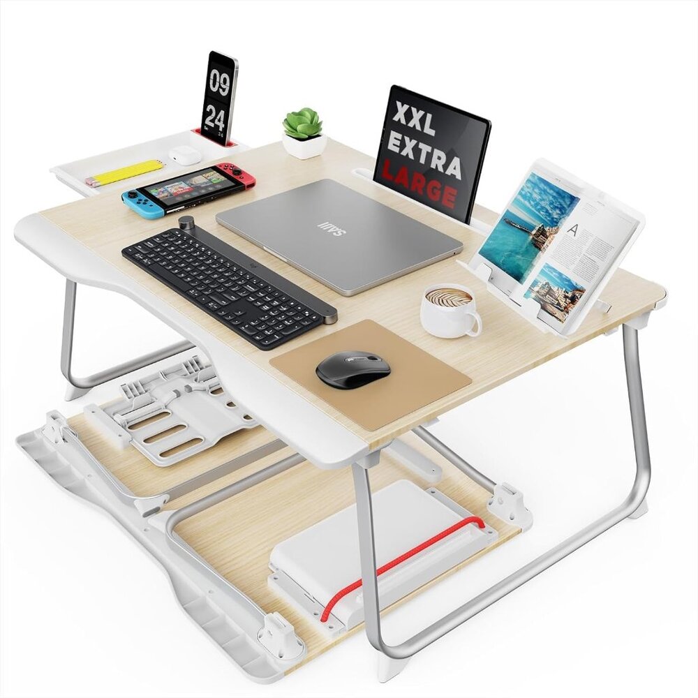 Folding Bed Desk For Laptop, Eating Breakfast, Writing, Gaming, Extra Large 25.6